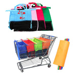 4pcs/2pcs Set Thicken Cart Trolley Supermarket Shopping Bags Folding Bags Eco-Friendly Reusable Shopping Handbags Portable Totes