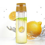 800 ML Portable fruit Infusing Infuser Water bottle Sports Lemon Juice Bottle Flip Lid for kitchen table Camping travel outdoor