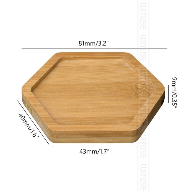 WITUSE Bamboo Round Square Bowls Plates for Succulents Pots Trays Base Stander Garden Decor Home Decoration Crafts 12 Types Sale