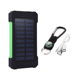Top Sell Solar Power Bank Waterproof 20000mAh Solar Charger 2 USB Ports External Battery Charger Phone Poverbank with LED Light