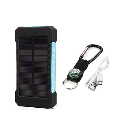 Top Sell Solar Power Bank Waterproof 20000mAh Solar Charger 2 USB Ports External Battery Charger Phone Poverbank with LED Light