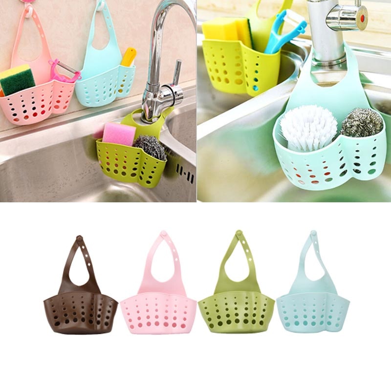 Portable Basket Home Kitchen Hanging Drain Basket Bag Bath Storage Tools Sink Holder Kitchen Accessory  10