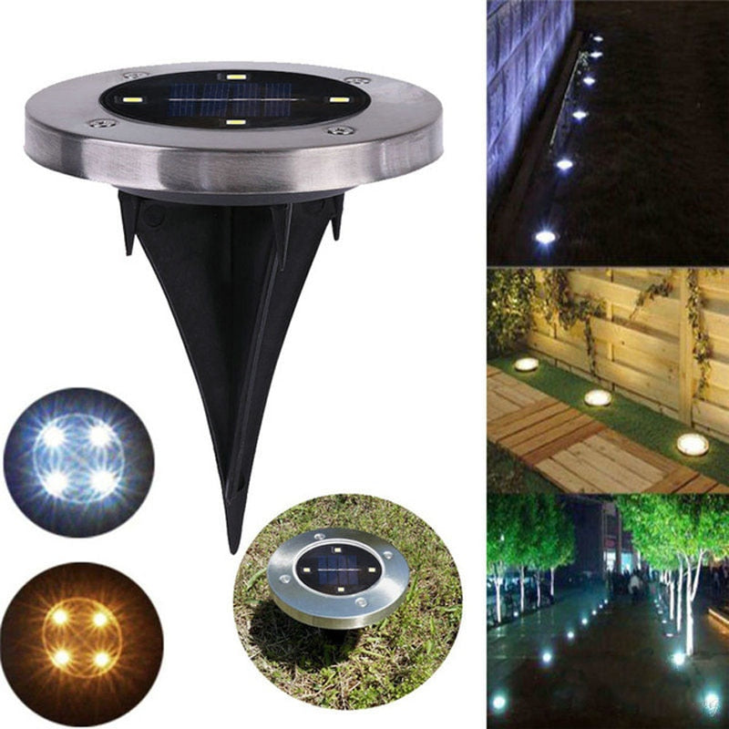 2PCS/Lot Solar Powered Ground Light Waterproof Garden Pathway Lights With 2/3/4LEDs Solar Lamp for Home Yard Driveway Lawn Road