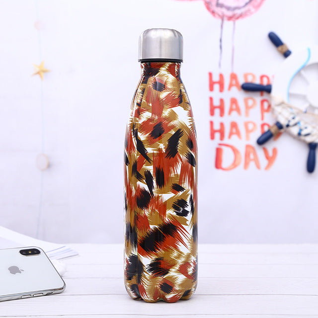Stainless Steel Thermos Vacuum Flask Bottle 500ml Coffee Milk Cup Lovers Gradient Color Outdoor Travel Sport Hot Water Bottles