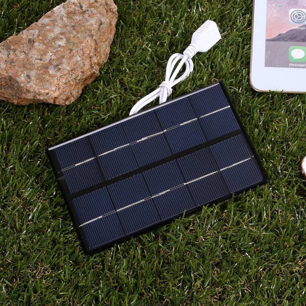 USB Solar Panel Outdoor 5W 5V Portable Solar Charger Pane Climbing Fast Charger Polysilicon Tablet Solar Generator Travel