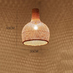 Vintage Bamboo Art Pendant Lights Wood Wicker Chinese Pendant Lamp Suspension Home Indoor Dining Room Kitchen Fixtures Luminaire