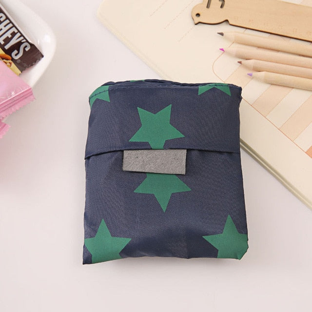 INONE 2019 Women Foldable Eco Shopping Bag Tote Pouch Portable Reusable Grocery Storage Bag Cactus Flamingo Dots Free Shipping