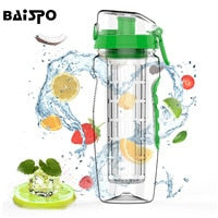 BAISPO 32oz 900ml BPA Free Fruit Infuser Juice Shaker Sports Lemon Water Bottle Tour hiking Portable Climbing Camp Bottles