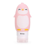New Portable Cartoon Bear Penguin Animal Silicone Travel Case Organizer Shampoo Shower Gel Lotion Storage Refillable Bottle