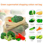 1PC Useful Vegetable Bags Eco Cotton Shopping Bag Reusable Storage Mesh Bags Washable for Kitchen Home