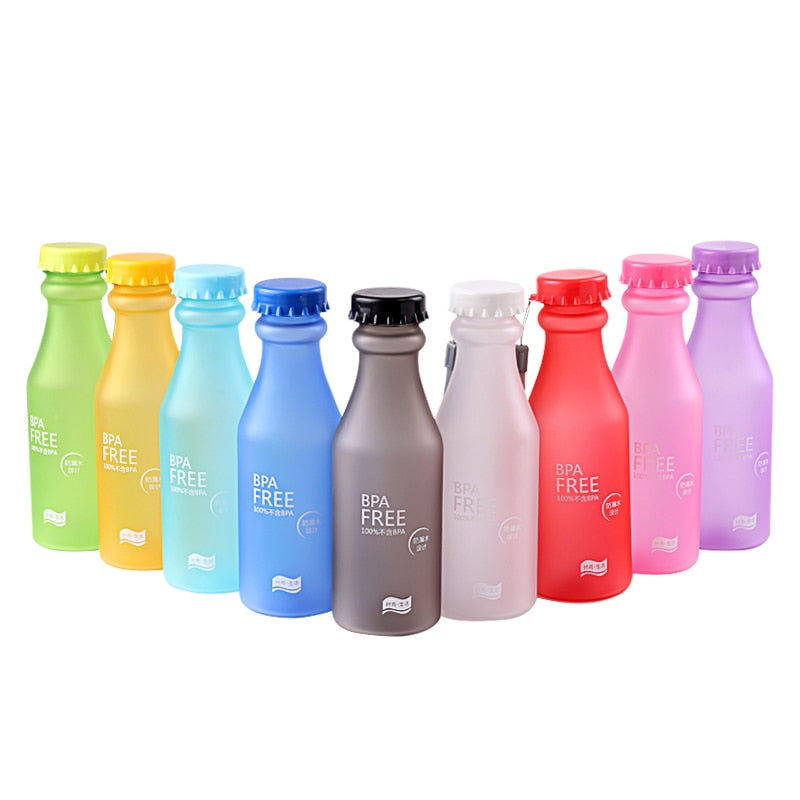 Candy Colors Unbreakable Frosted Leak-proof Plastic kettle 550mL BPA Free Portable Water Bottle for Travel Yoga Running Camping