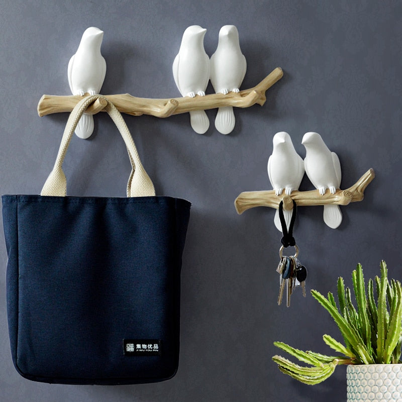 Wall Decorations Home Accessories Living Room Hanger Resin Bird key Bedroom kitchen Coat Clothes Towel Hooks Hat Handbag Holder