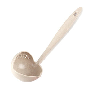 Delidge 2 in 1 Long Handle Soup Spoon Home Strainer Plastic Ladle Strainer Cooking Colander Kitchen Scoop Tableware Tool