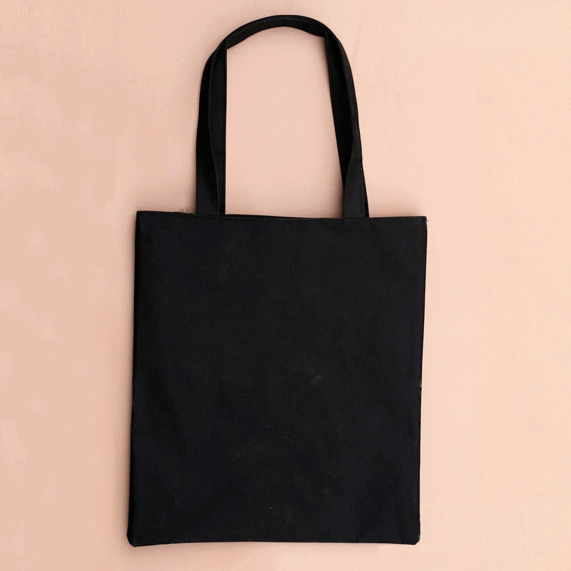XINGMING 2019 solid balack reusable shopping bags women men tote  canvas bag eco cloth bags Multiple sizes